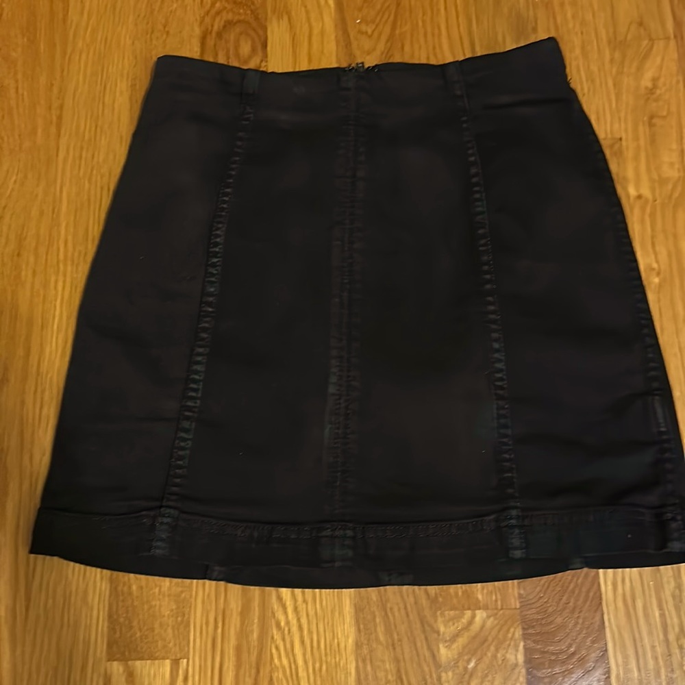 Free People black denim mini